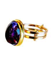 18kt Amethyst Cabochon Cocktail Ring