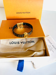 Louis Vuitton LV Circle Reversible Bracelet Monogram Canvas and Calfskin  Leather Brown 88056304