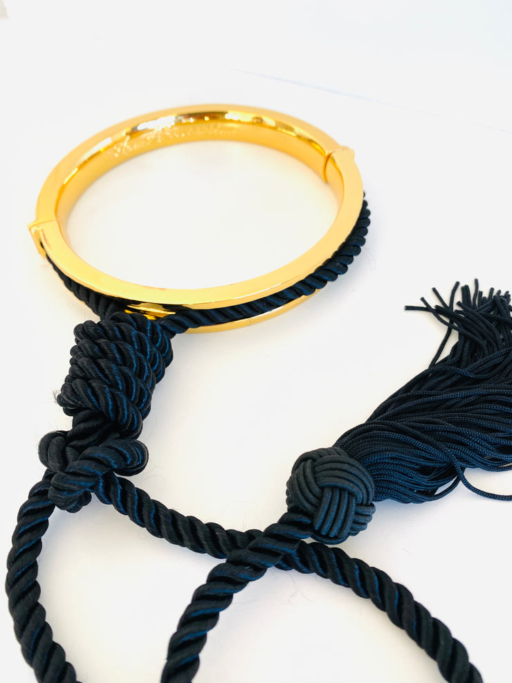 Agent Provocateur Xena Gold Black Silk Rope Choker