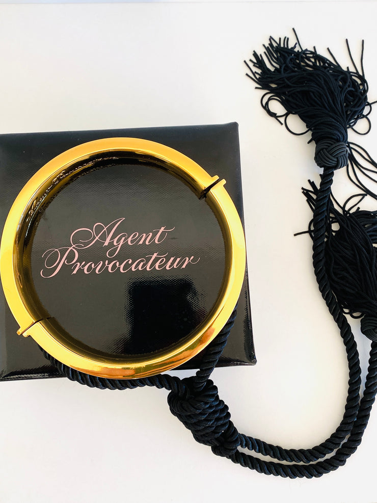Agent Provocateur Xena Gold Black Silk Rope Choker