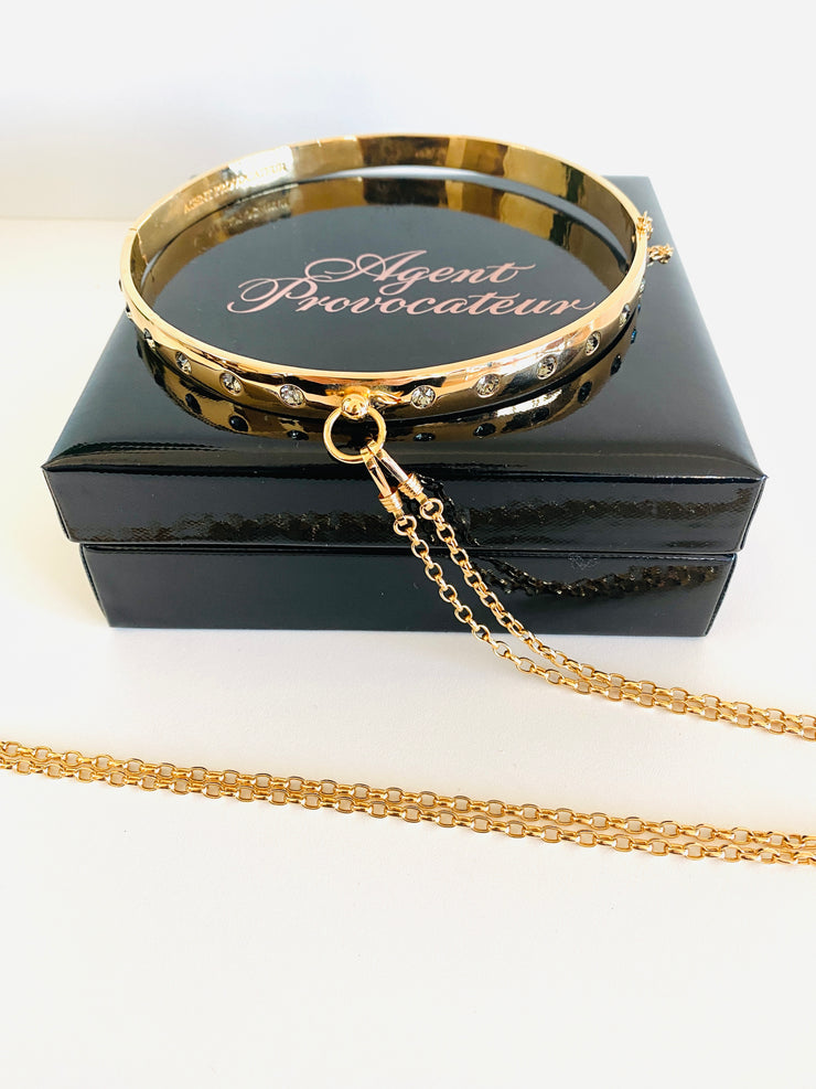 Agent Provacateur Swarovski Crystal Gold Chain Choker