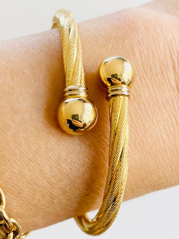 Italian 18k Bypass Hinged Bangle Bracelet