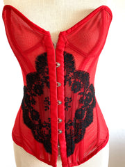 Agent Provocateur "Kate" Red Black Corset Sz Medium CD Cup