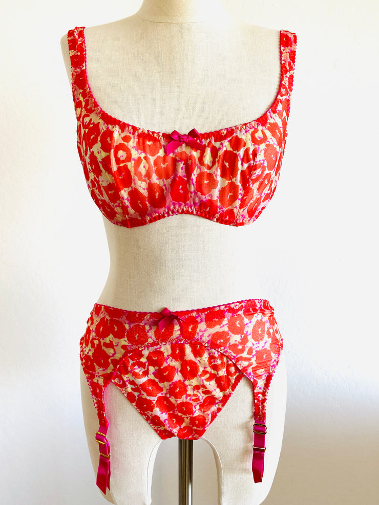 Agent Provocateur "Kit" Set 36C Bra / Sz 3 Brief Suspenders