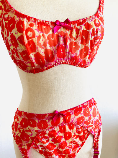 Agent Provocateur "Kit" Set 36C Bra / Sz 3 Brief Suspenders
