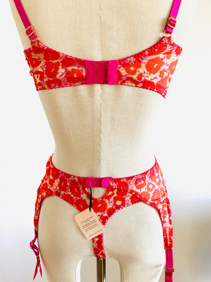Agent Provocateur "Kit" Set 36C Bra / Sz 3 Brief Suspenders