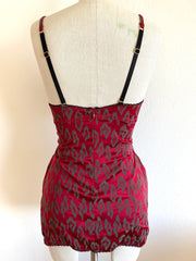 Agent Provocateur Burgundy Red Leopard Bodysuit Sz L