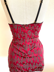 Agent Provocateur Burgundy Red Leopard Bodysuit Sz L