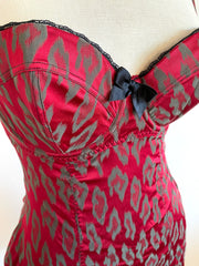 Agent Provocateur Burgundy Red Leopard Bodysuit Sz L