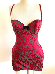 Agent Provocateur Burgundy Red Leopard Bodysuit Sz L