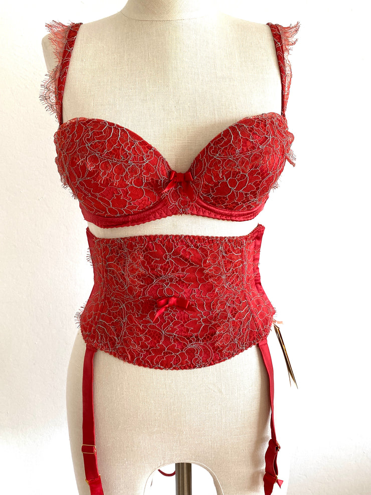 Agent Provocateur Red "Delphine" Waspie 32DD Sz 3