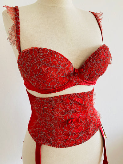 Agent Provocateur Red "Delphine" Waspie 32DD Sz 3