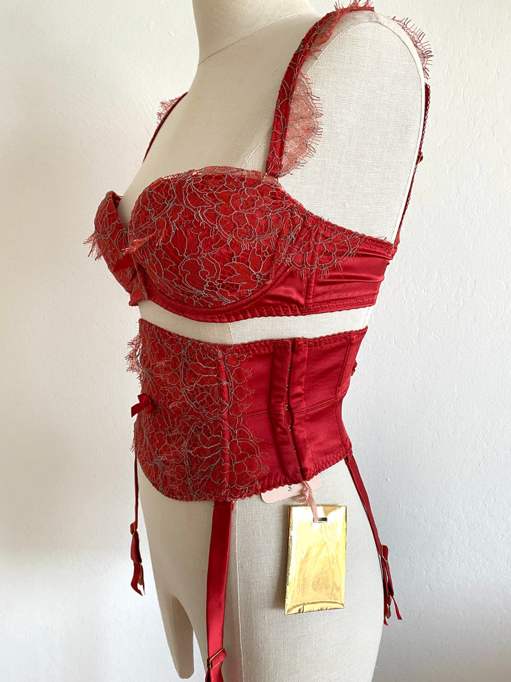 Agent Provocateur Red "Delphine" Waspie 32DD Sz 3