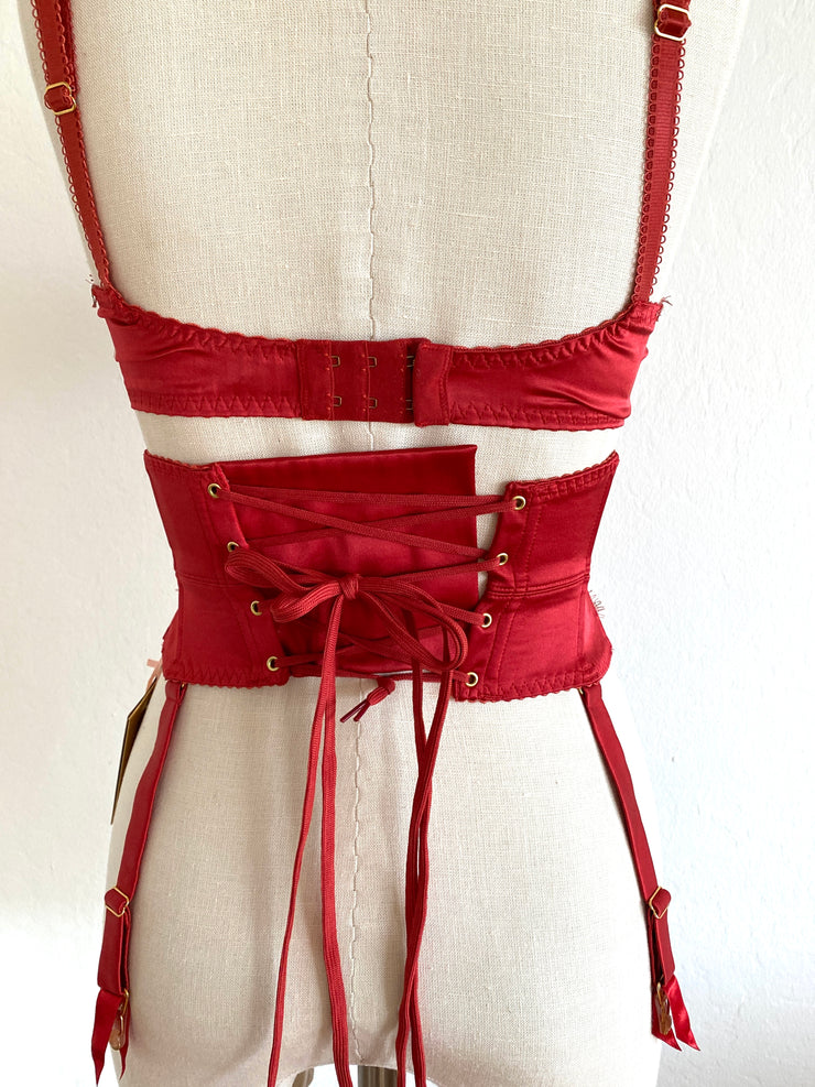 Agent Provocateur Red "Delphine" Waspie 32DD Sz 3