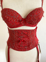 Agent Provocateur Red "Delphine" Waspie 32DD Sz 3