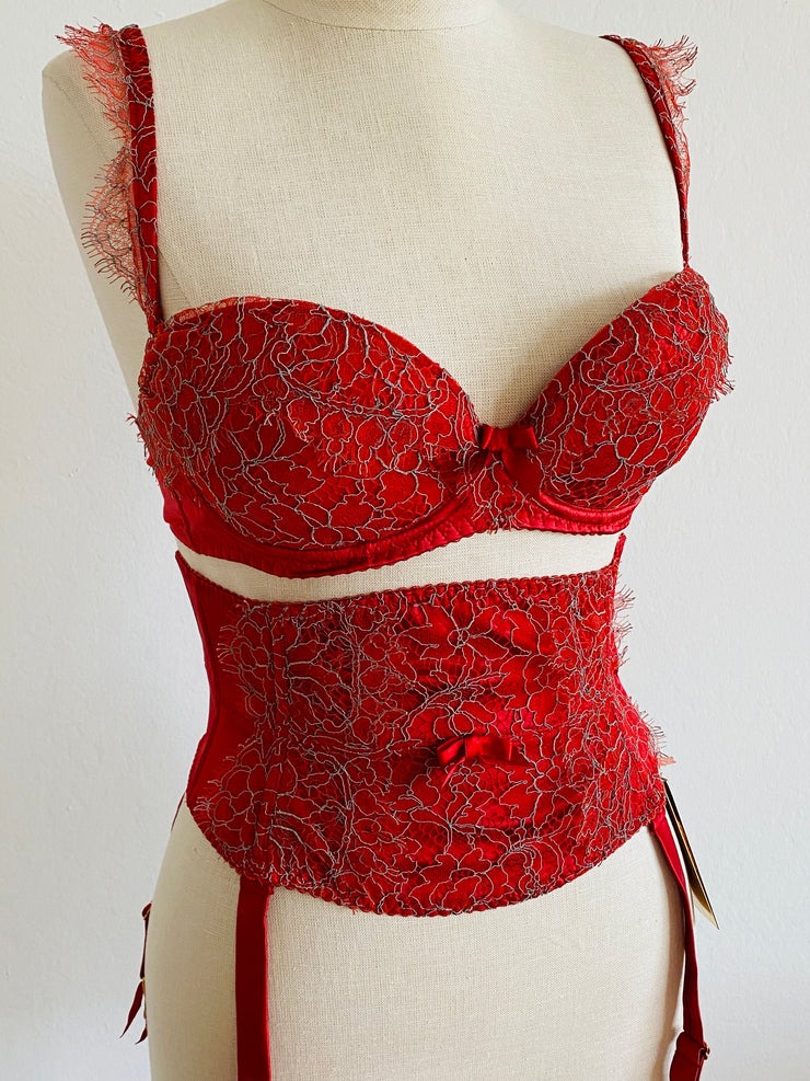 Agent Provocateur Red "Delphine" Waspie 32DD Sz 3