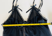 Black Silk Babydoll Set