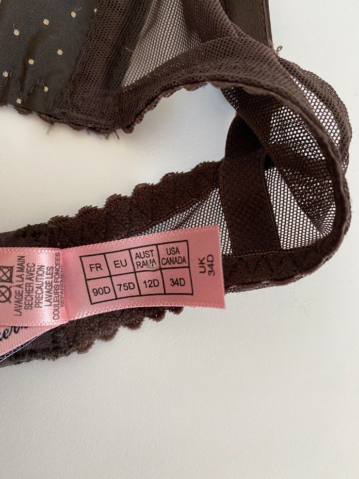 Agent Provocateur Brown Polka Dot Bra 34D