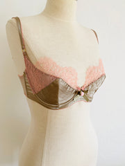 Agent Provocateur Quilted Beige Peach Lace Bra 34D