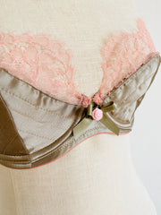 Agent Provocateur Quilted Beige Peach Lace Bra 34D
