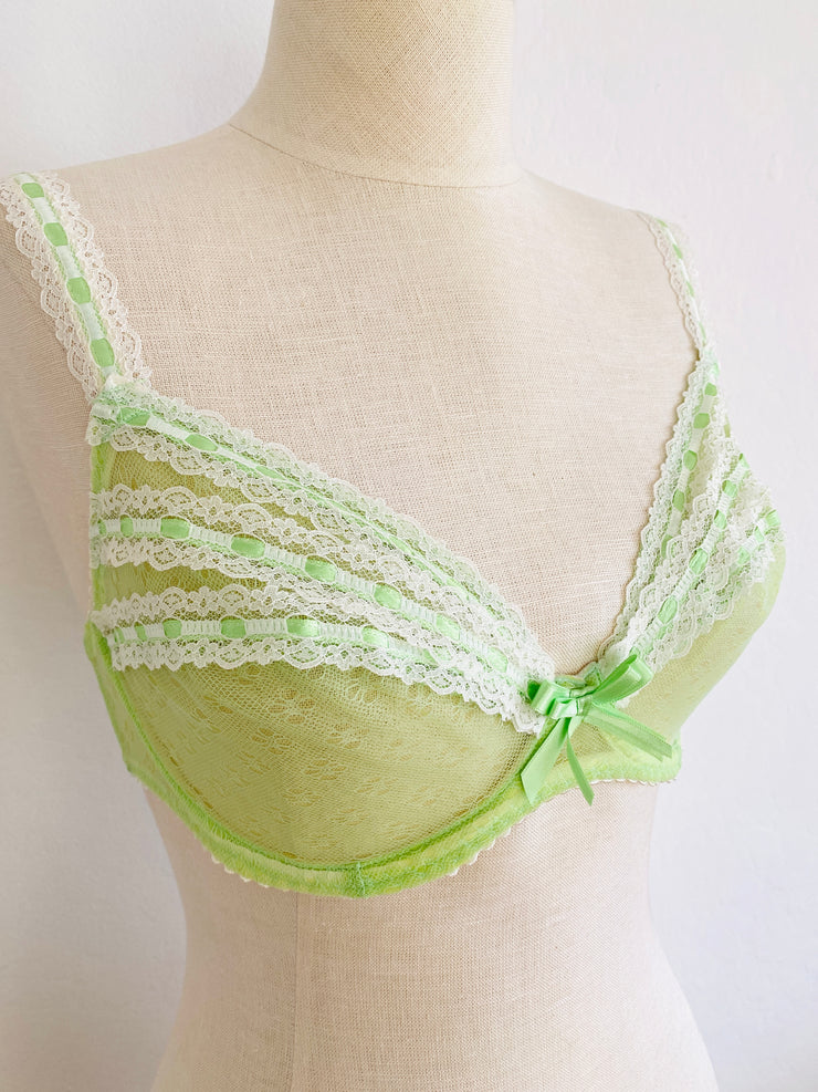 Agent Provocateur Lime Green Lace Bra 32E