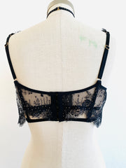 Soiree Agent Provocateur "Davinah" Swarovski Crystal Black Bra 34C