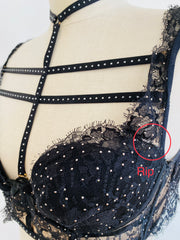 Soiree Agent Provocateur "Davinah" Swarovski Crystal Black Bra 34C