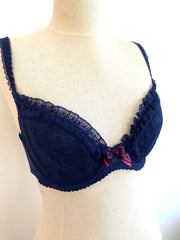 Agent Provocateur Navy Blue Lace Bra 32DD