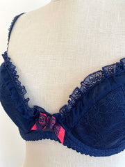 Agent Provocateur Navy Blue Lace Bra 32DD