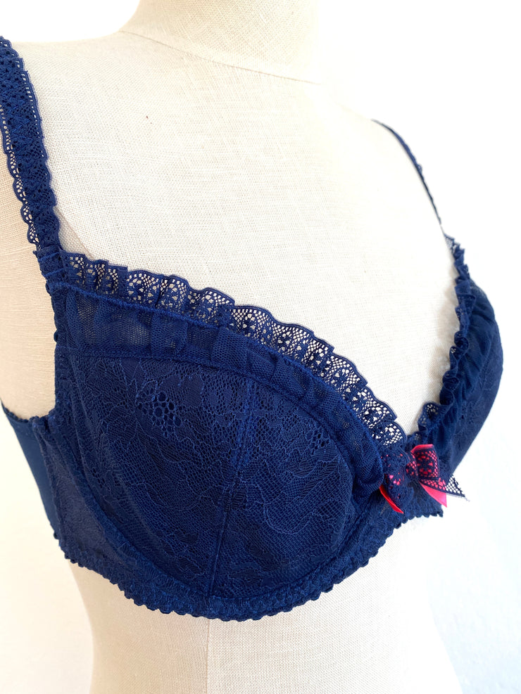 Agent Provocateur Navy Blue Lace Bra 32DD