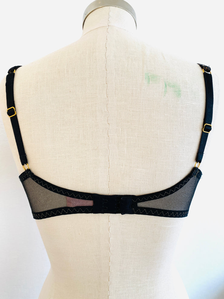 Agent Provocateur Black Metallic Bronze Snakeskin Bra 34DD
