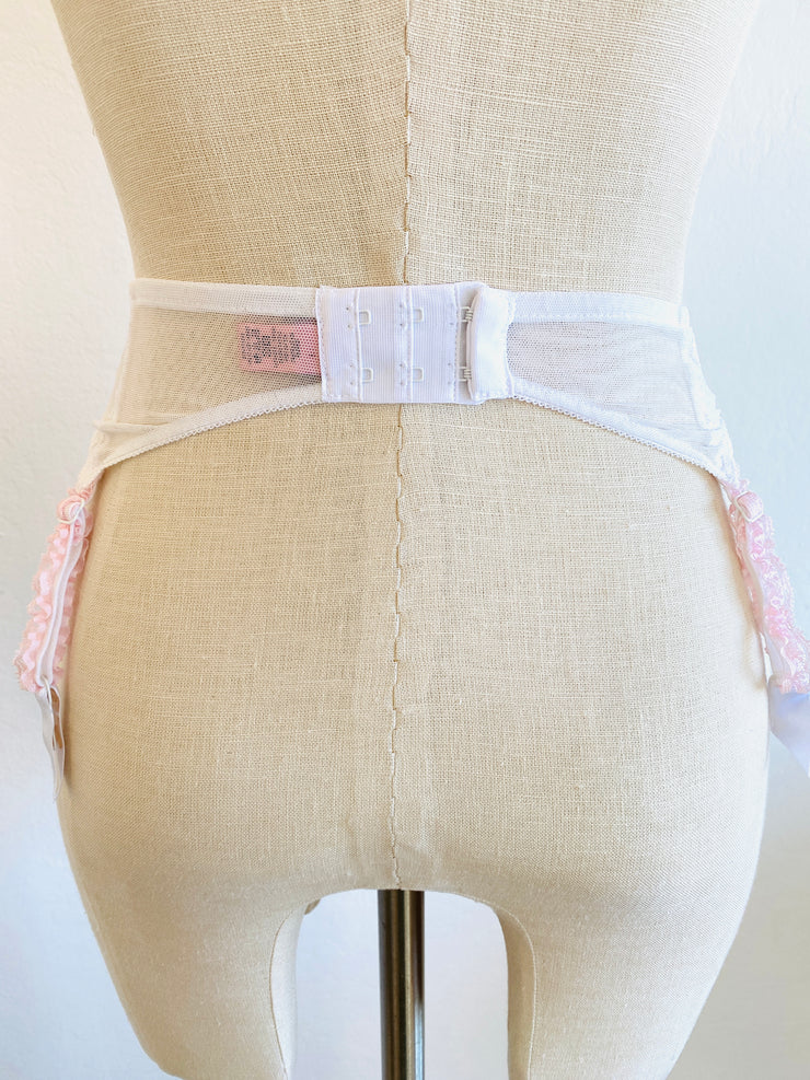 Agent Provocateur White Pink Lace Suspenders Sz Sm