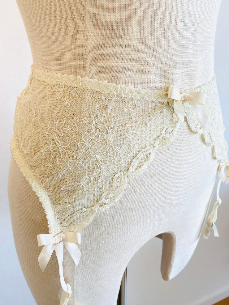 Agent Provocateur Ivory Lace Suspenders Sz Sm
