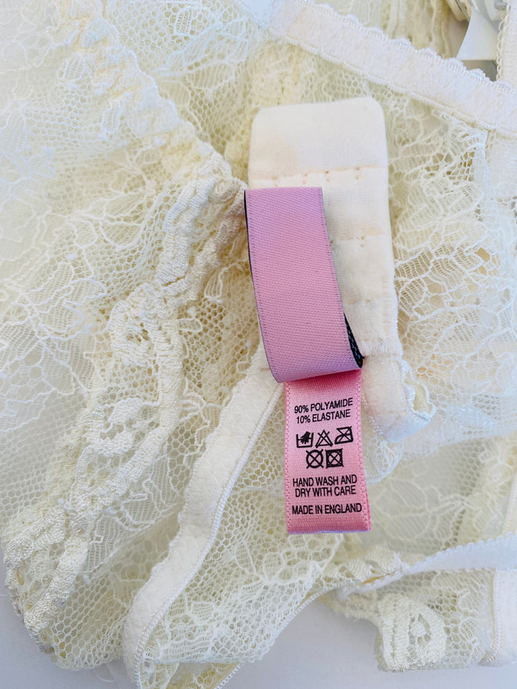 Agent Provocateur Ivory Lace Suspenders Sz Sm