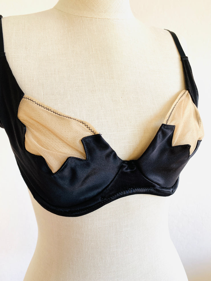 Agent Provocateur Tulle Mesh Star Black Silk Bra 34D