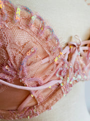 Soiree Agent Provocateur Darianna Pink Sequin Bra 32E