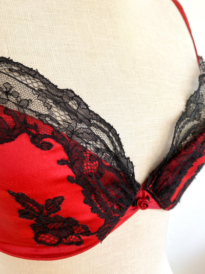 C. Gilson Red Silk Bra 34D
