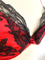 C. Gilson Red Silk Bra 34D