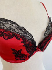 C. Gilson Red Silk Bra 34D