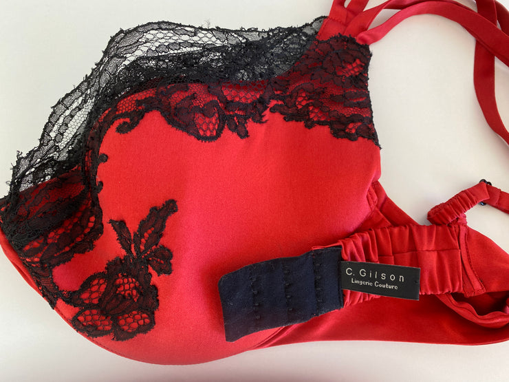 C. Gilson Red Silk Bra 34D