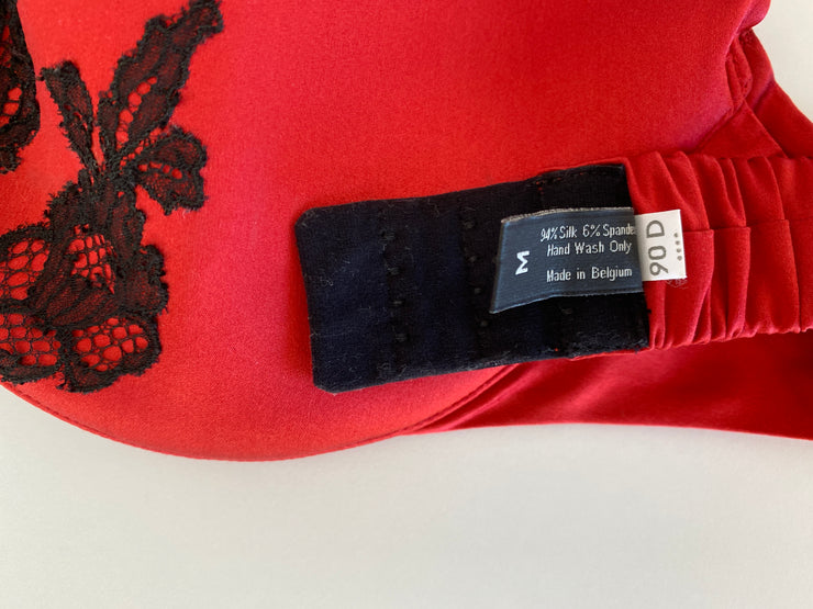 C. Gilson Red Silk Bra 34D