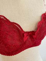 Agent Provocateur Red Lace Bra 32E & Brief Set