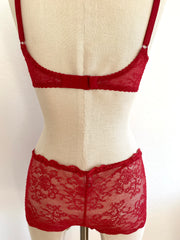Agent Provocateur Red Lace Bra 32E & Brief Set