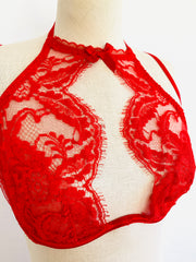 Agent Provocateur "Kendall" Red Halter Bra 36C & Brief Set