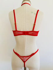Agent Provocateur "Kendall" Red Halter Bra 36C & Brief Set