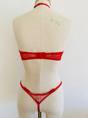 Agent Provocateur "Kendall" Red Halter Bra 36C & Brief Set