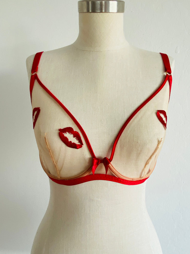 Agent Provocateur "Lotie" Red Kiss Nude Bra 32E