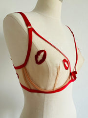 Agent Provocateur "Lotie" Red Kiss Nude Bra 32E