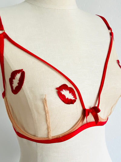 Agent Provocateur "Lotie" Red Kiss Nude Bra 32E