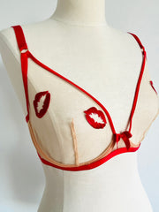 Agent Provocateur "Lotie" Red Kiss Nude Bra 32E